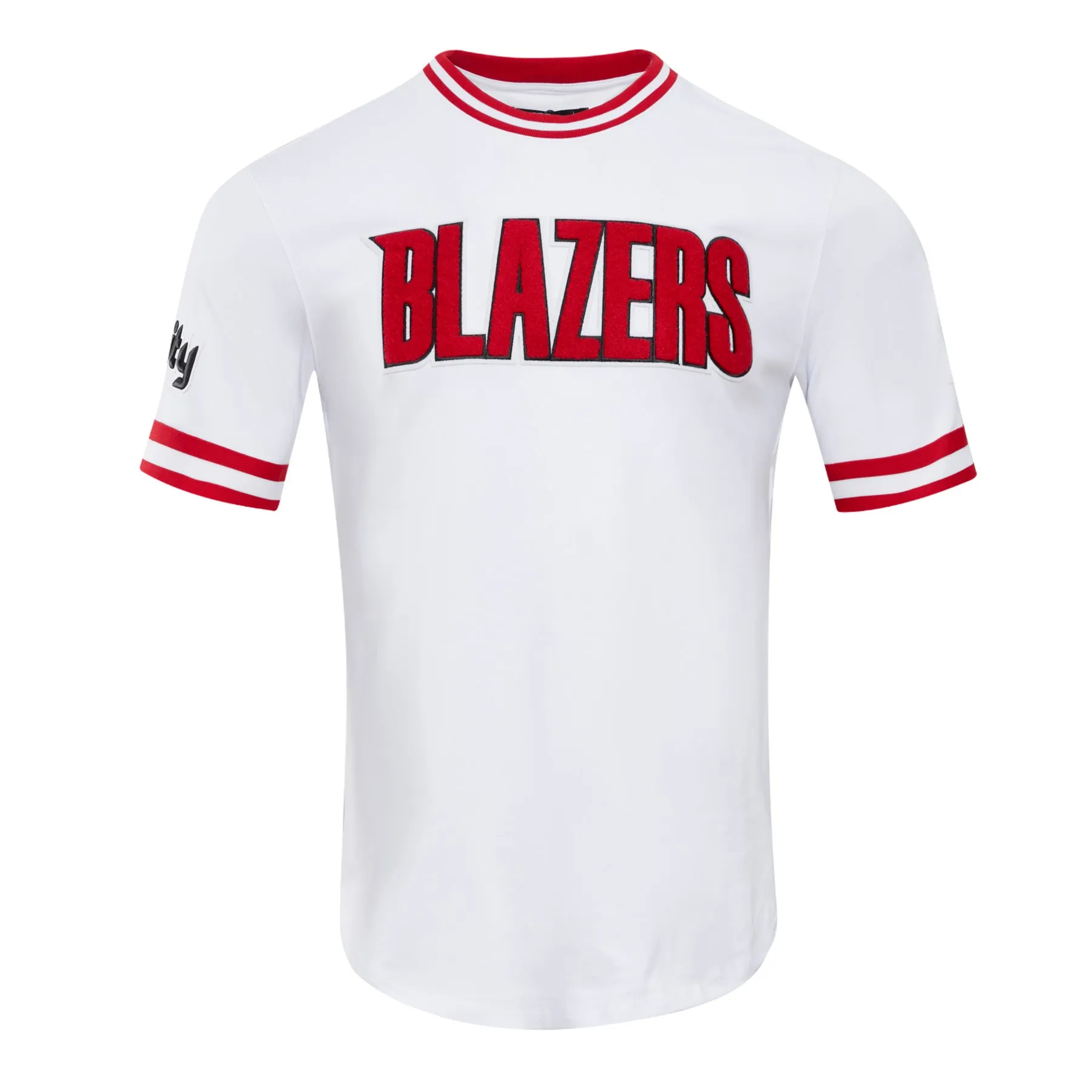 NBA PORTLAND TRAIL BLAZERS CLASSIC CHENILLE MEN'S TEE (WHITE)