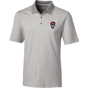 NC State Wolfpack Cutter & Buck Big & Tall Grey and White Wolfhead Forge Tonal Polo