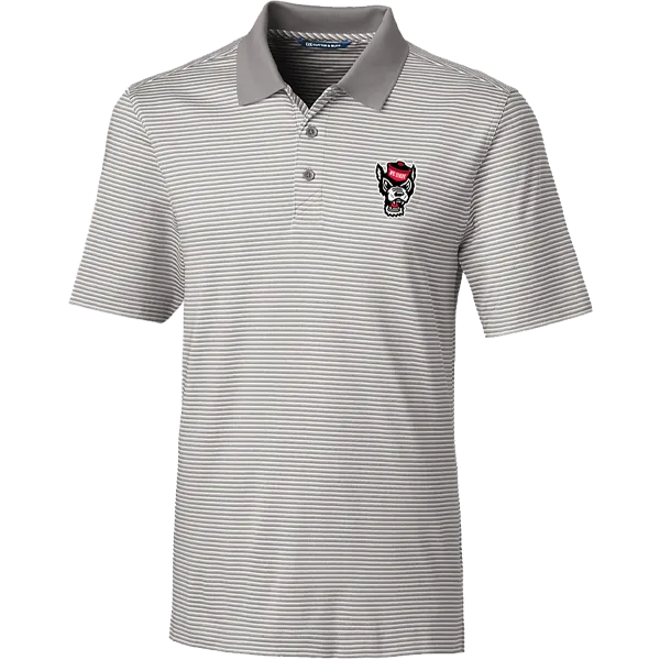 NC State Wolfpack Cutter & Buck Big & Tall Grey and White Wolfhead Forge Tonal Polo