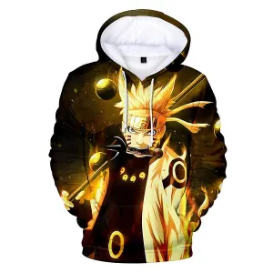 New KIDS Unisex Uzumaki Naruto Sweatshirt Top Hooded Sweater 3d Printed Pullover Sz M Retails $40US 