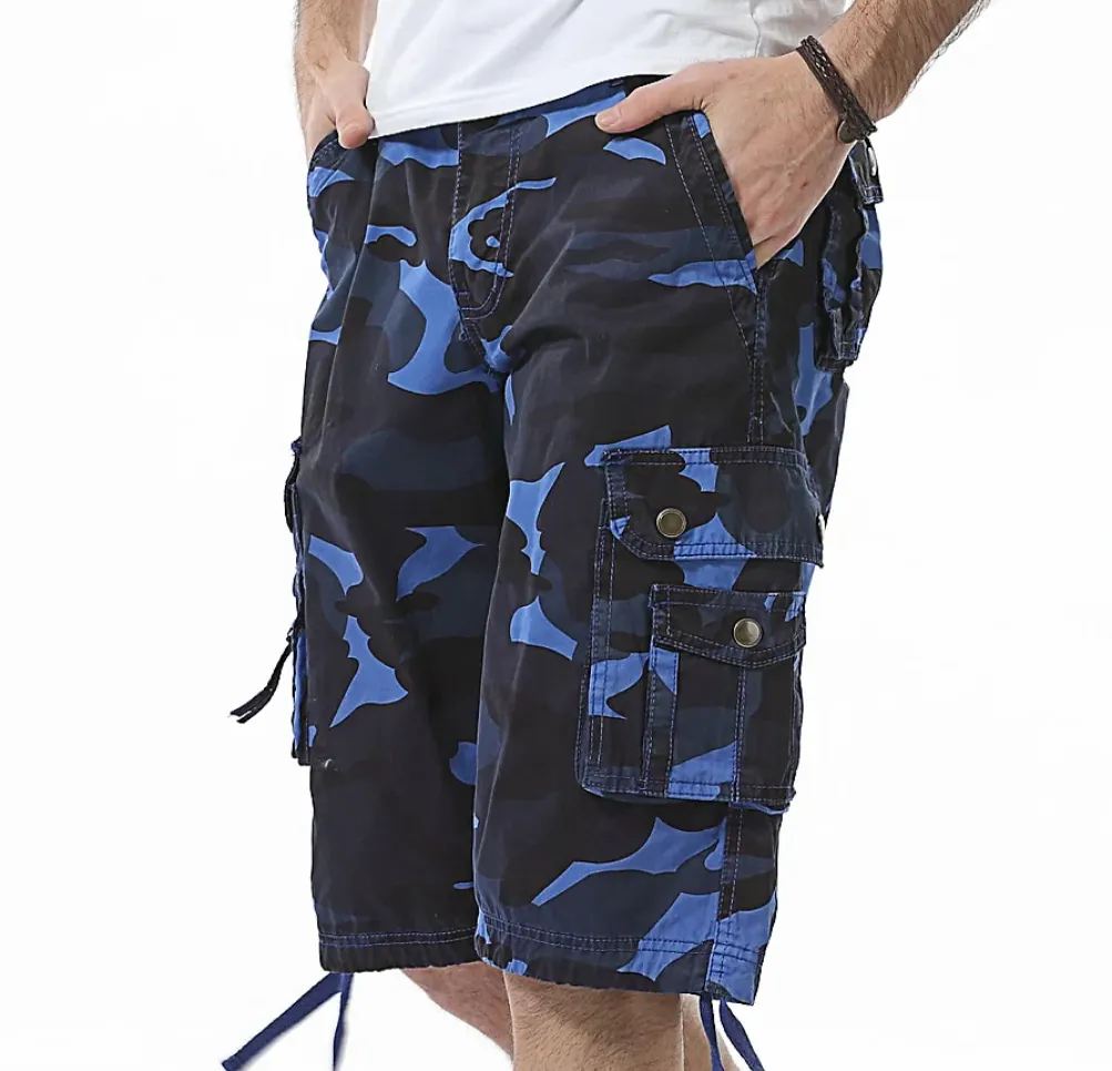NEW Mens Cotton Relaxed Fit Camouflage Camo Cargo Shorts-A083, Sz 40, Retails $55