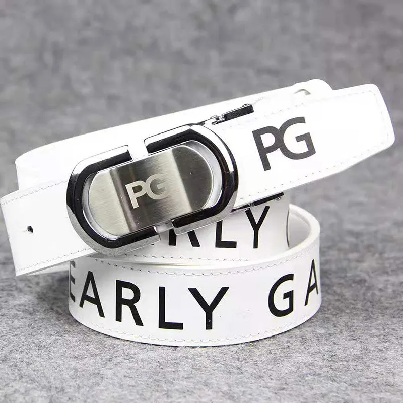 New Men's Golf Sports Belt Texture Alloy Buckle Cowhide Sports Leisure