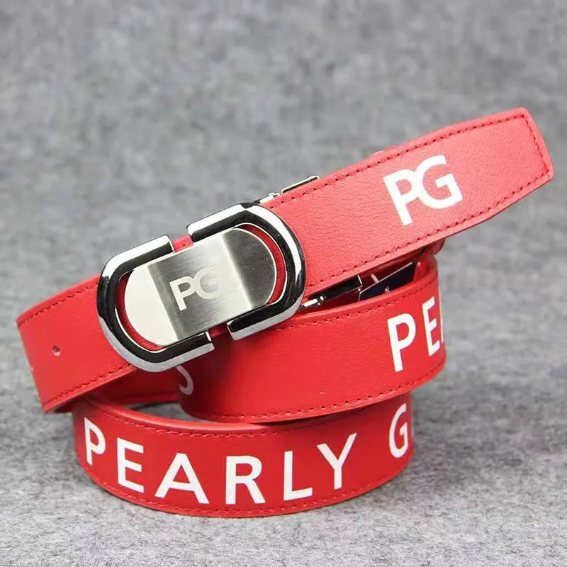 New Men's Golf Sports Belt Texture Alloy Buckle Cowhide Sports Leisure