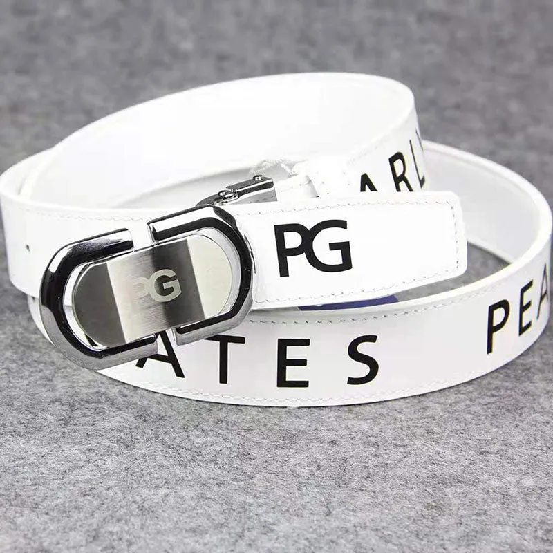 New Men's Golf Sports Belt Texture Alloy Buckle Cowhide Sports Leisure