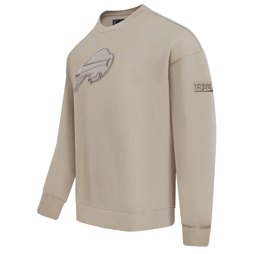 NFL BUFFALO BILLS NEUTRAL DROP SHOULDER FLC CREWNECK (TAUPE)