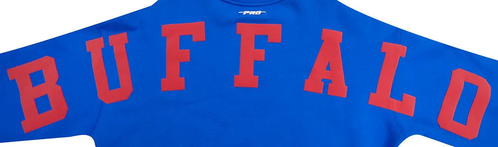 NFL BUFFALO BILLS WINGSPAN MEN'S DROP SHOULDER FLC CREWNECK (ROYAL BLUE)