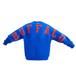 NFL BUFFALO BILLS WINGSPAN MEN'S DROP SHOULDER FLC CREWNECK (ROYAL BLUE)