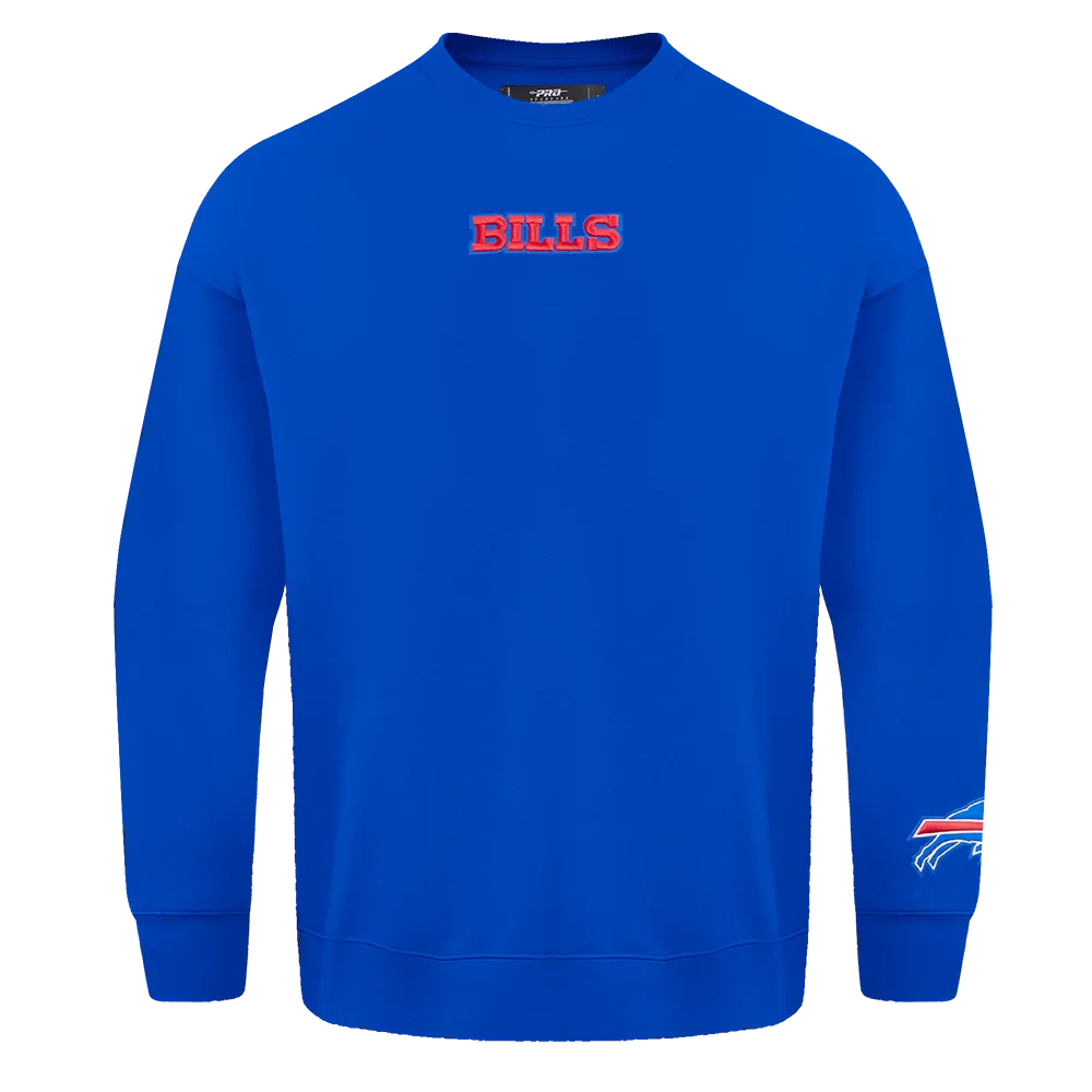 NFL BUFFALO BILLS WINGSPAN MEN'S DROP SHOULDER FLC CREWNECK (ROYAL BLUE)