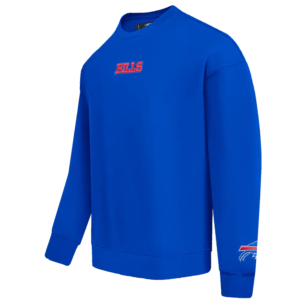 NFL BUFFALO BILLS WINGSPAN MEN'S DROP SHOULDER FLC CREWNECK (ROYAL BLUE)