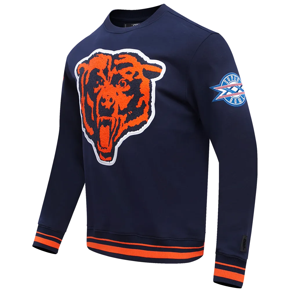 NFL CHICAGO BEARS MASHUP MEN'S RIB CREWNECK (MIDNIGHT NAVY/ORANGE/MIDNIGHT NAVY)