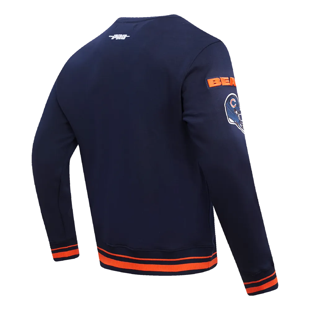 NFL CHICAGO BEARS MASHUP MEN'S RIB CREWNECK (MIDNIGHT NAVY/ORANGE/MIDNIGHT NAVY)