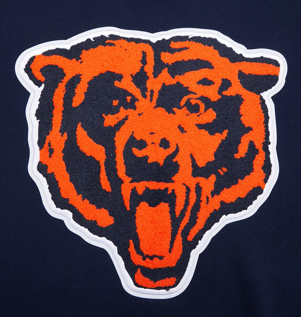 NFL CHICAGO BEARS MASHUP MEN'S RIB CREWNECK (MIDNIGHT NAVY/ORANGE/MIDNIGHT NAVY)