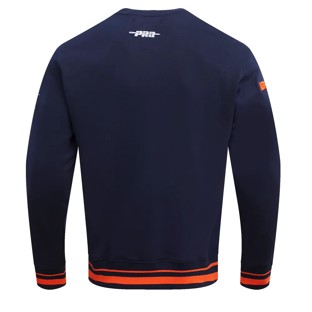 NFL CHICAGO BEARS MASHUP MEN'S RIB CREWNECK (MIDNIGHT NAVY/ORANGE/MIDNIGHT NAVY)