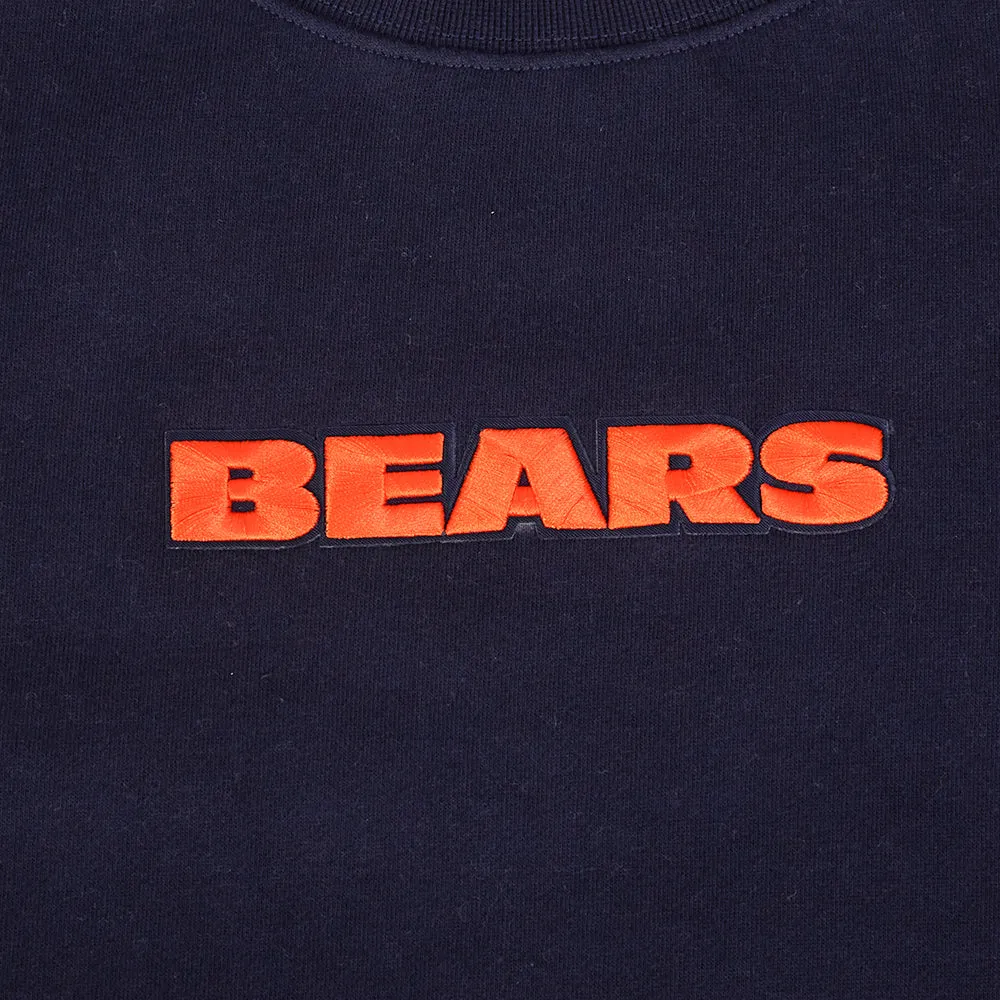 NFL CHICAGO BEARS WINGSPAN MEN'S DROP SHOULDER FLC CREWNECK (MIDNIGHT NAVY)