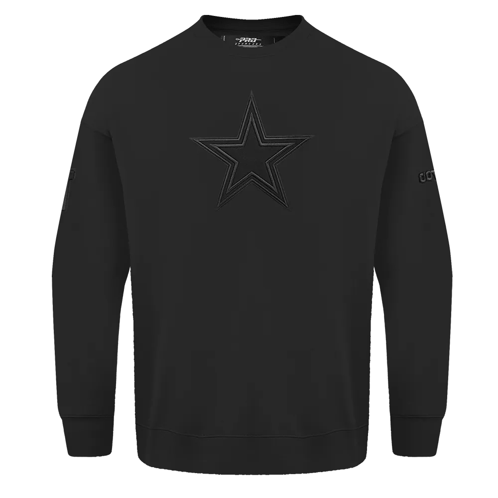 NFL DALLAS COWBOYS NEUTRAL DROP SHOULDER FLC CREWNECK (BLACK)