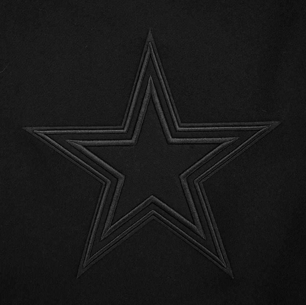 NFL DALLAS COWBOYS NEUTRAL DROP SHOULDER FLC CREWNECK (BLACK)