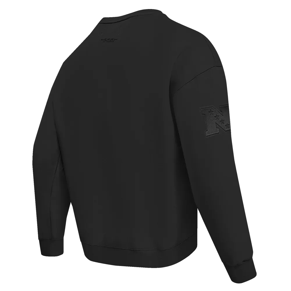 NFL DALLAS COWBOYS NEUTRAL DROP SHOULDER FLC CREWNECK (BLACK)