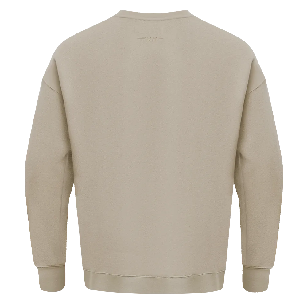 NFL DETROIT LIONS NEUTRAL DROP  SHOULDER FLC CREWNECK (TAUPE)
