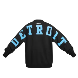 NFL DETROIT LIONS WINGSPAN MEN'S DROP SHOULDER FLC CREWNECK (BLACK)