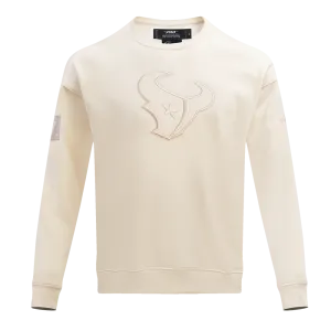 NFL HOUSTON TEXANS NEUTRAL MEN'S DROP SHOULDER FLC CREWNECK (EGGSHELL)