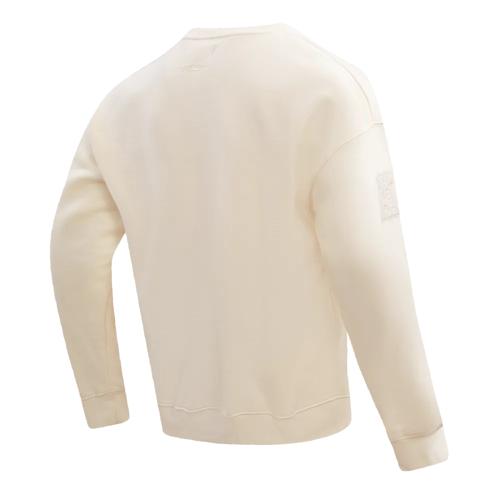 NFL HOUSTON TEXANS NEUTRAL MEN'S DROP SHOULDER FLC CREWNECK (EGGSHELL)