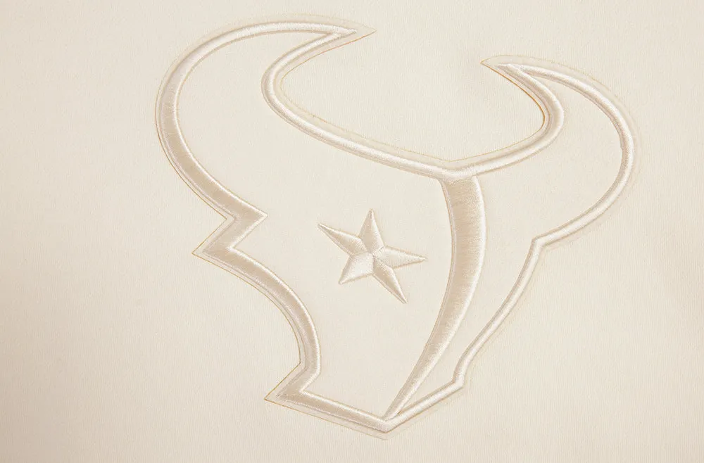NFL HOUSTON TEXANS NEUTRAL MEN'S DROP SHOULDER FLC CREWNECK (EGGSHELL)