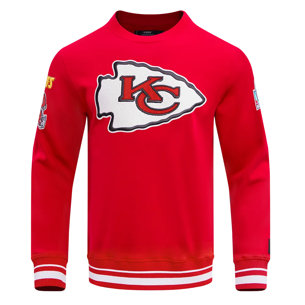 NFL KANSAS CITY CHIEFS MASHUP MEN'S RIB CREWNECK (RED)