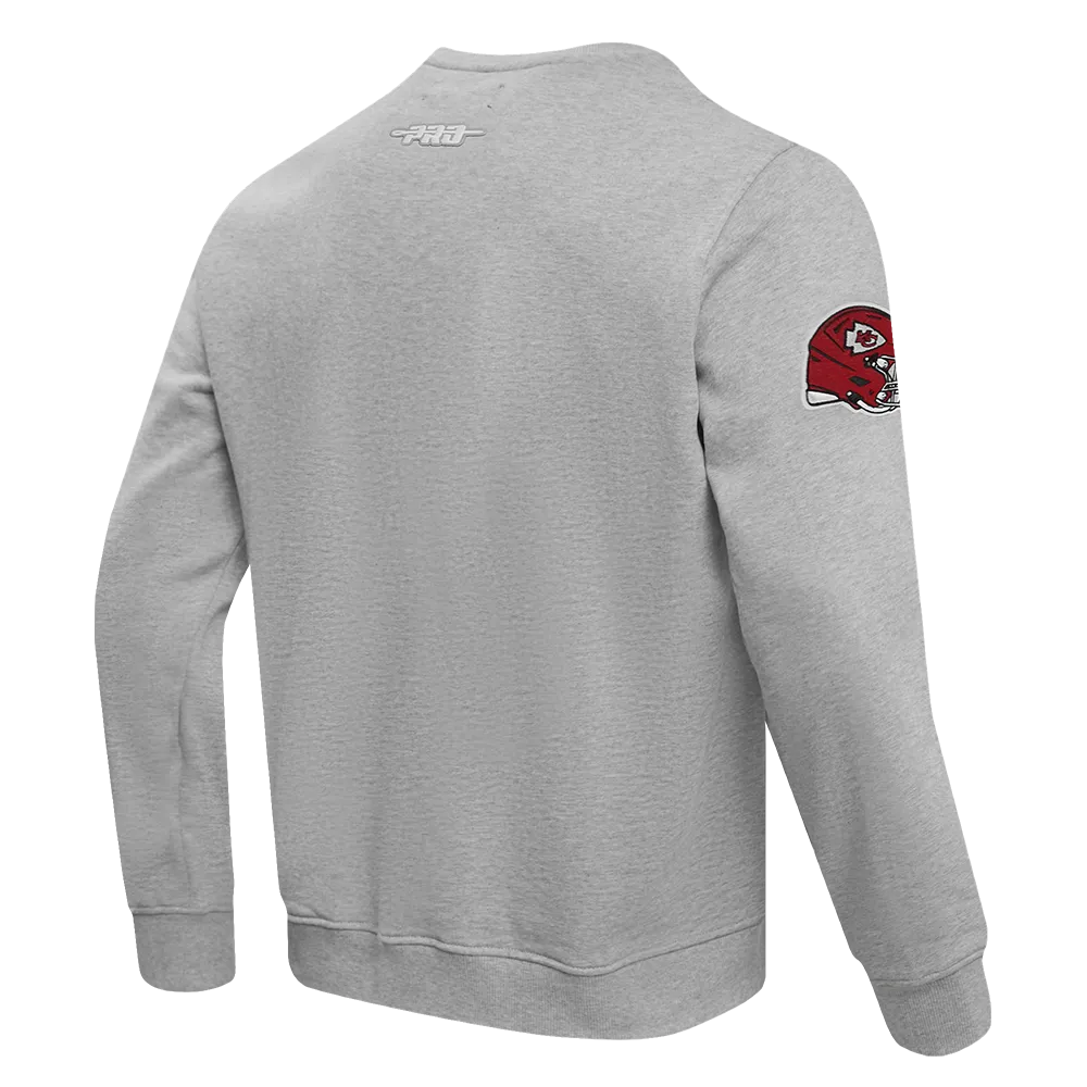 NFL KANSAS CITY CHIEFS OLD ENGLISH MEN'S CREWNECK (HEATHER GREY)