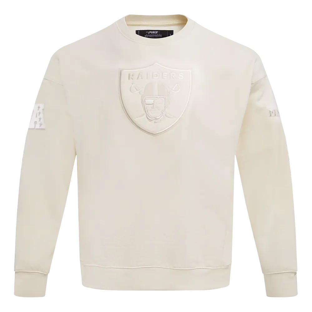 NFL LAS VEGAS RAIDERS NEUTRAL DROP SHOULDER FLC CREWNECK (EGGSHELL)