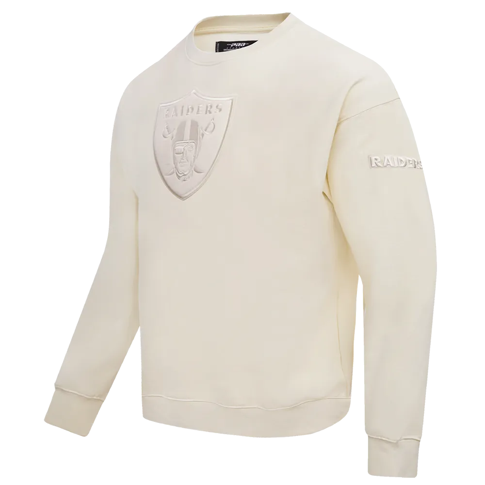 NFL LAS VEGAS RAIDERS NEUTRAL DROP SHOULDER FLC CREWNECK (EGGSHELL)