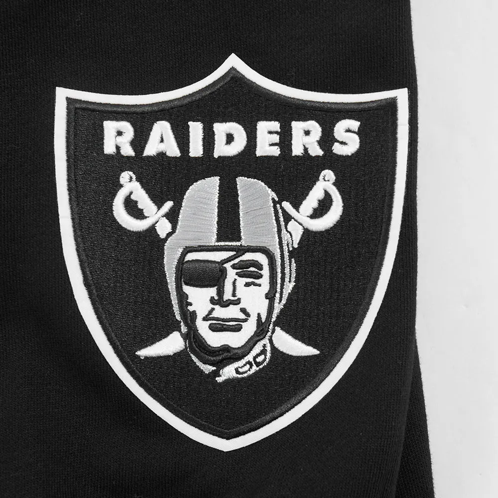 NFL LAS VEGAS RAIDERS WINGSPAN MEN'S DROP SHOULDER FLC CREWNECK (BLACK)