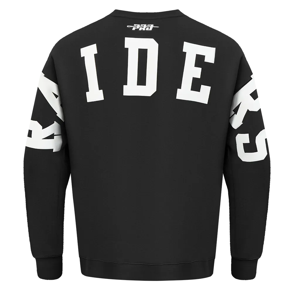 NFL LAS VEGAS RAIDERS WINGSPAN MEN'S DROP SHOULDER FLC CREWNECK (BLACK)