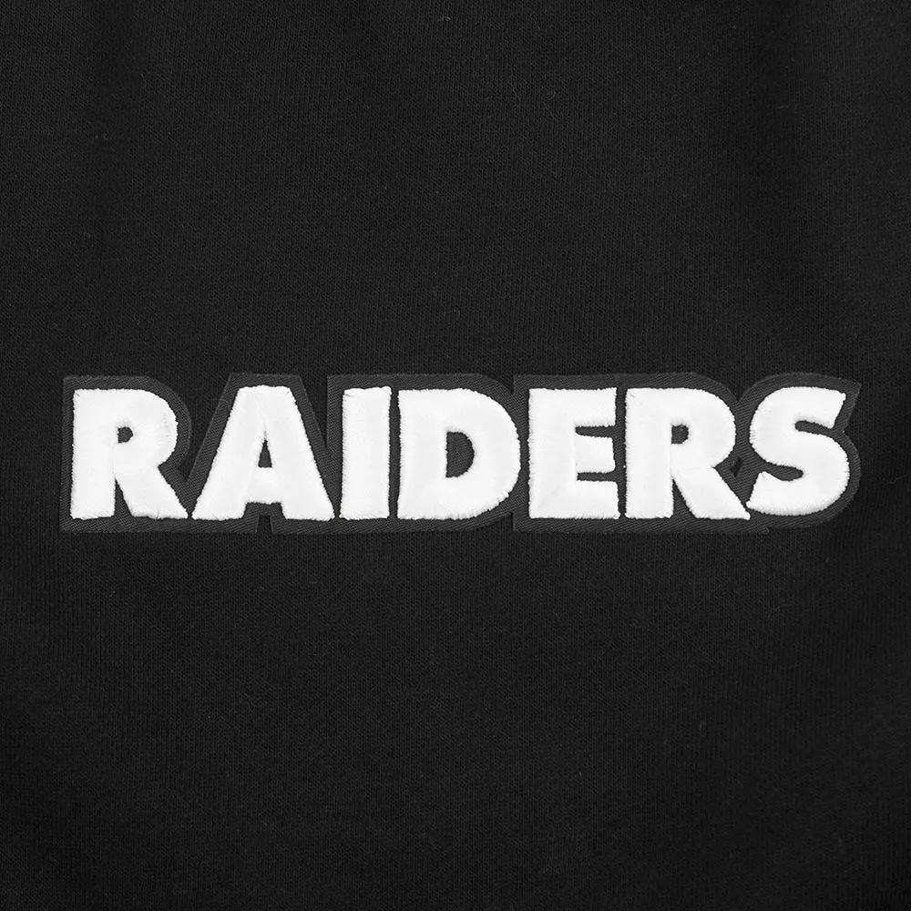NFL LAS VEGAS RAIDERS WINGSPAN MEN'S DROP SHOULDER FLC CREWNECK (BLACK)