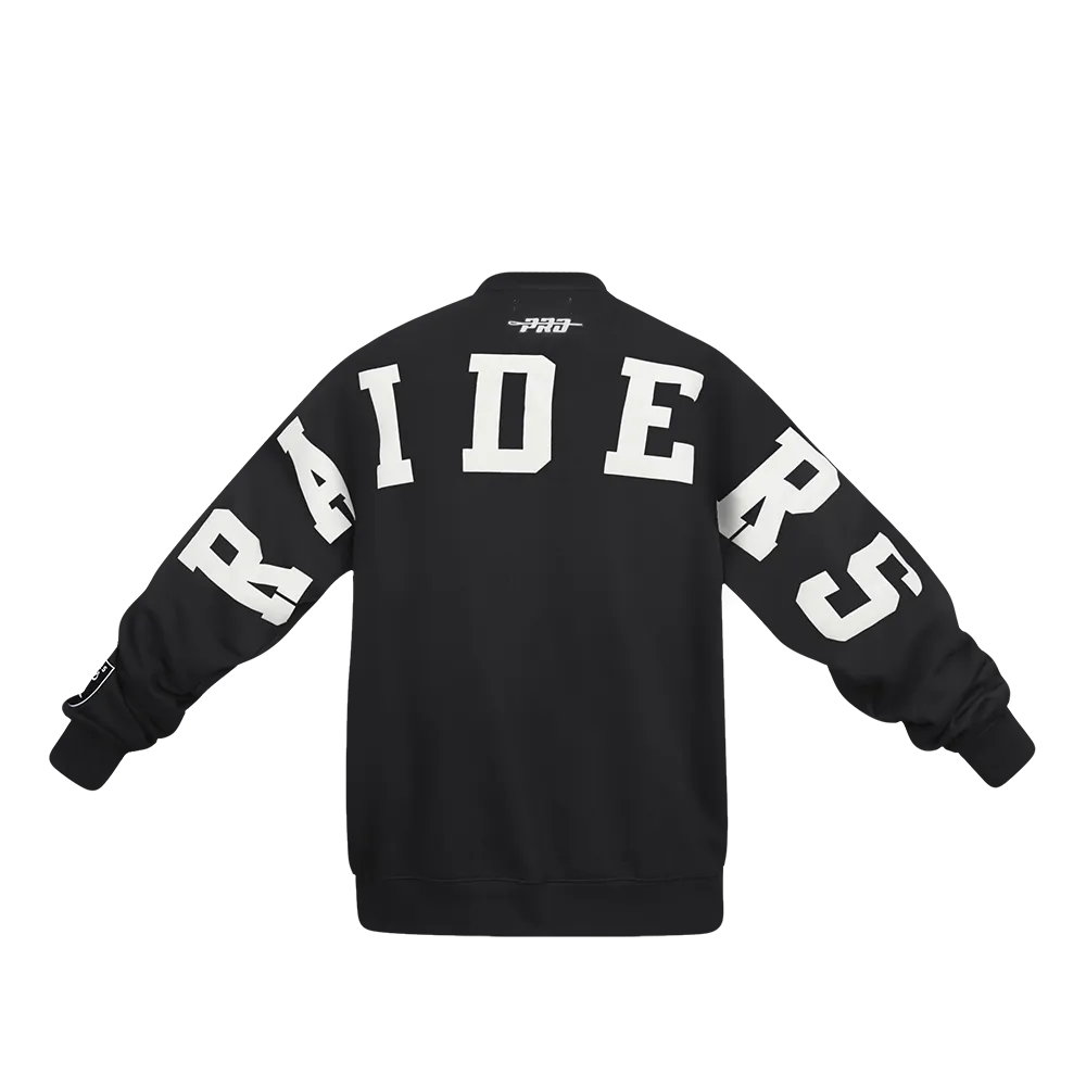 NFL LAS VEGAS RAIDERS WINGSPAN MEN'S DROP SHOULDER FLC CREWNECK (BLACK)