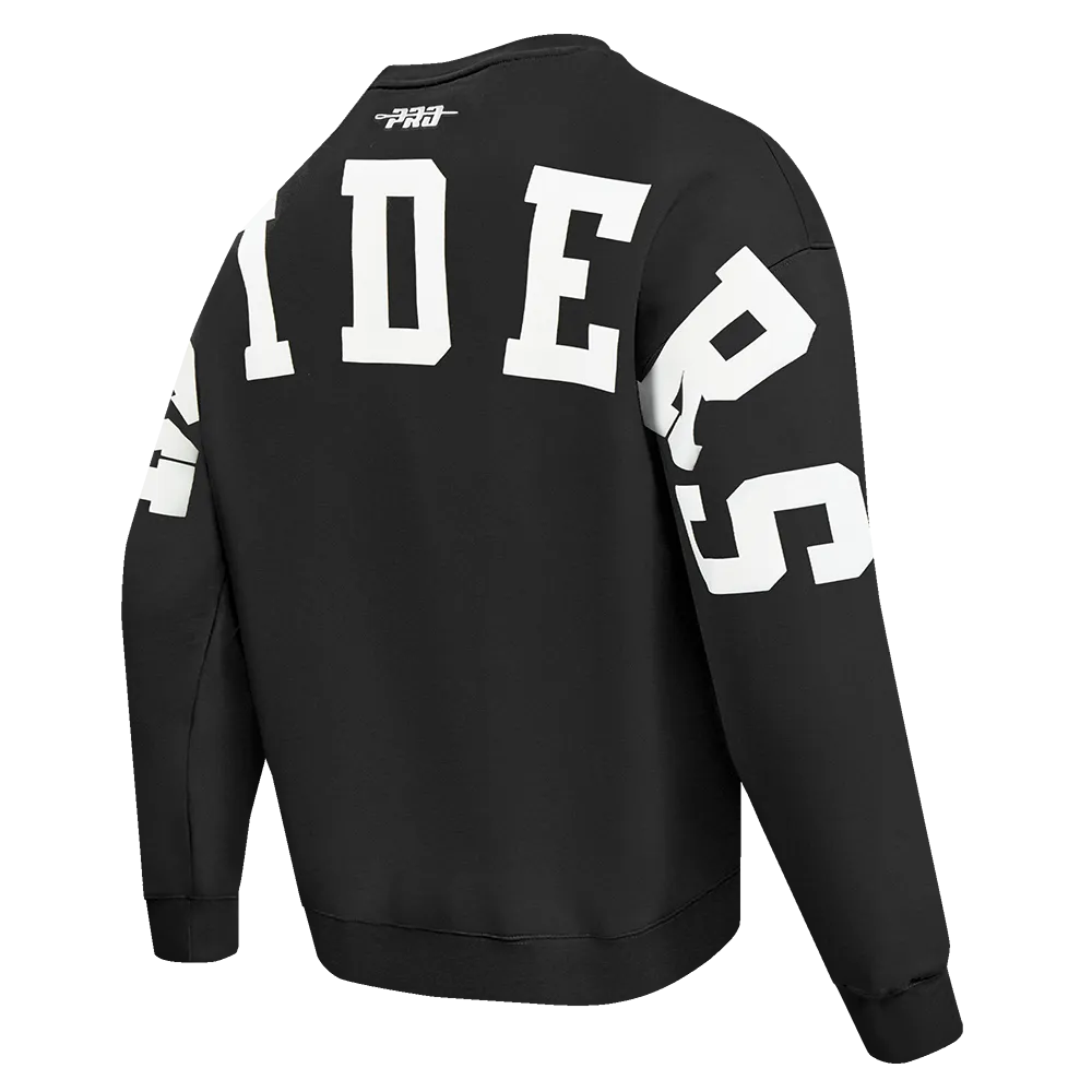 NFL LAS VEGAS RAIDERS WINGSPAN MEN'S DROP SHOULDER FLC CREWNECK (BLACK)