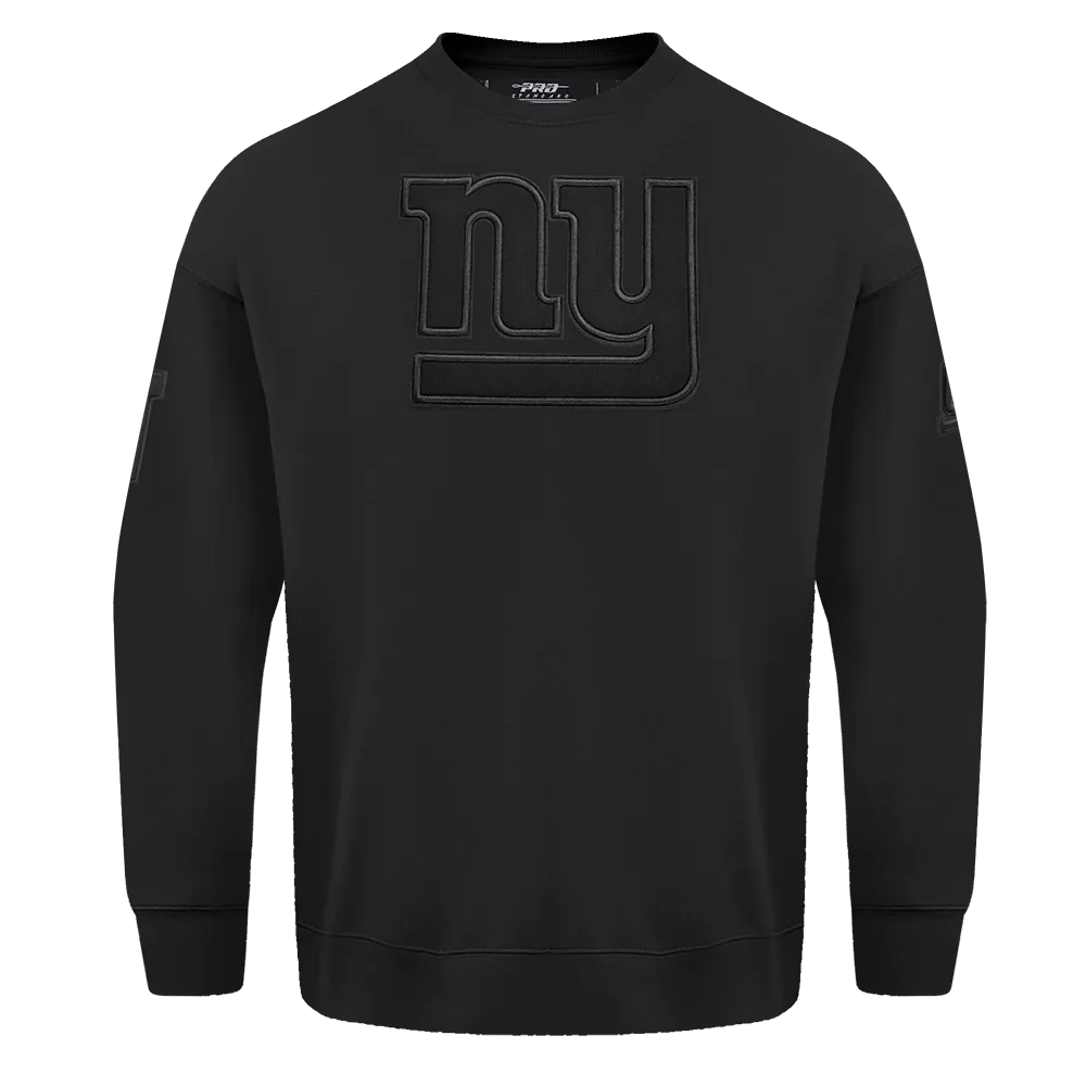 NFL NEW YORK GIANTS NEUTRAL DROP SHOULDER FLC CREWNECK (BLACK)