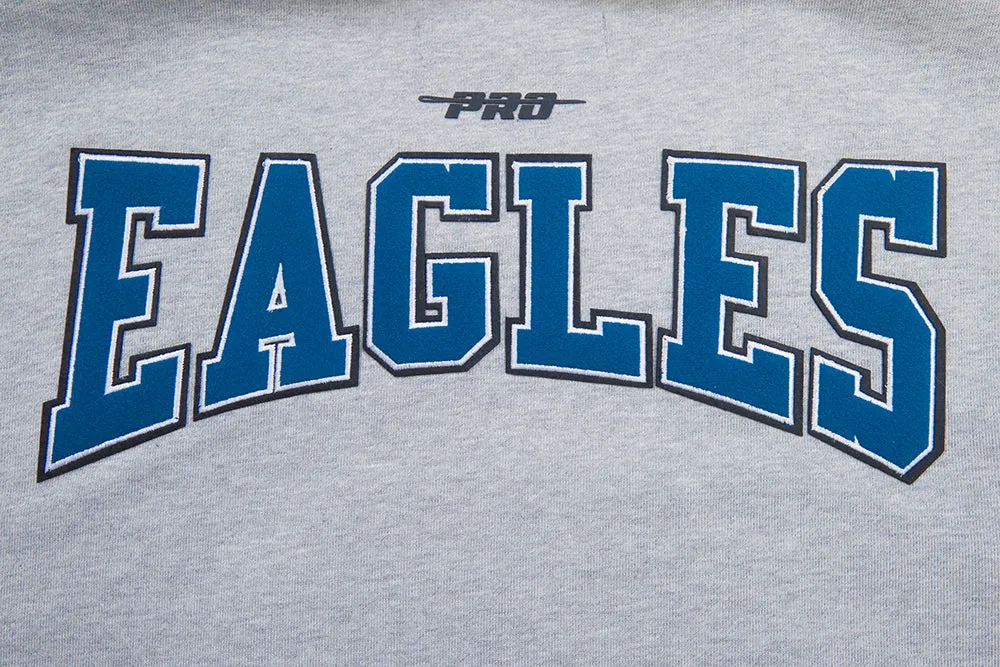 NFL PHILADELPHIA EAGLES CREST EMBLEM MEN'S RIB CREWNECK (HEATHER GREY/GREEN)