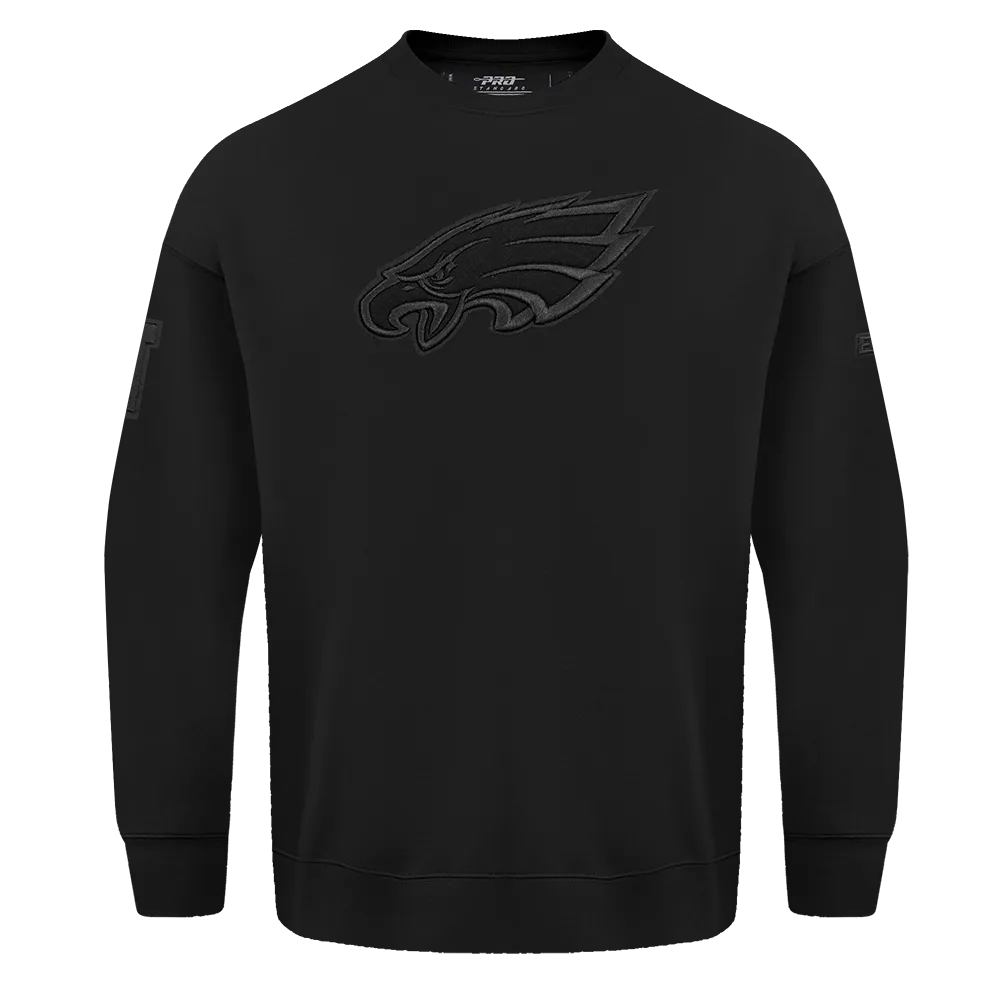 NFL PHILADELPHIA EAGLES NEUTRAL DROP SHOULDER FLC CREWNECK (BLACK)