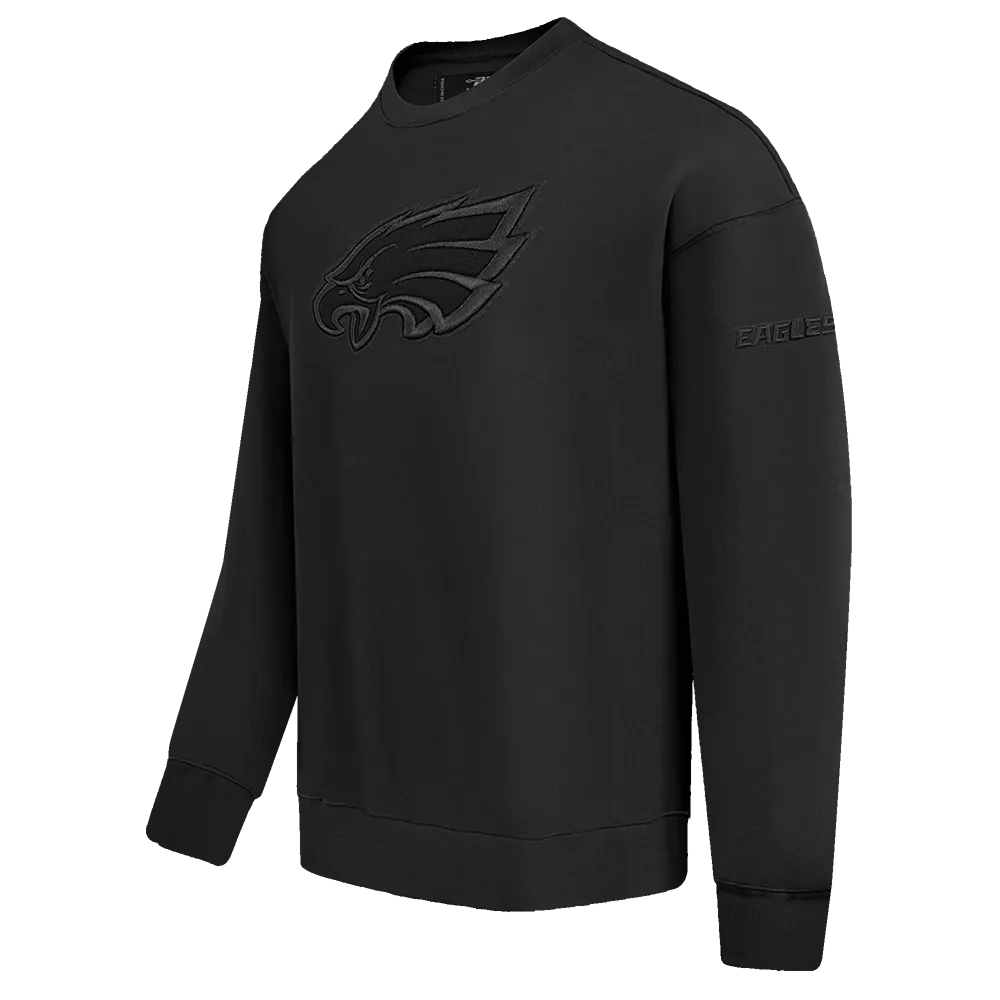 NFL PHILADELPHIA EAGLES NEUTRAL DROP SHOULDER FLC CREWNECK (BLACK)