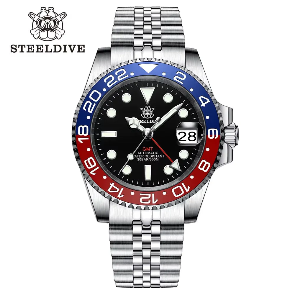 NH34 Movement New Watch 2023 Four Hands GMT  41MM SD1993 C3 Super Luminous 300M Waterproof Mens Dive Watch Reloj