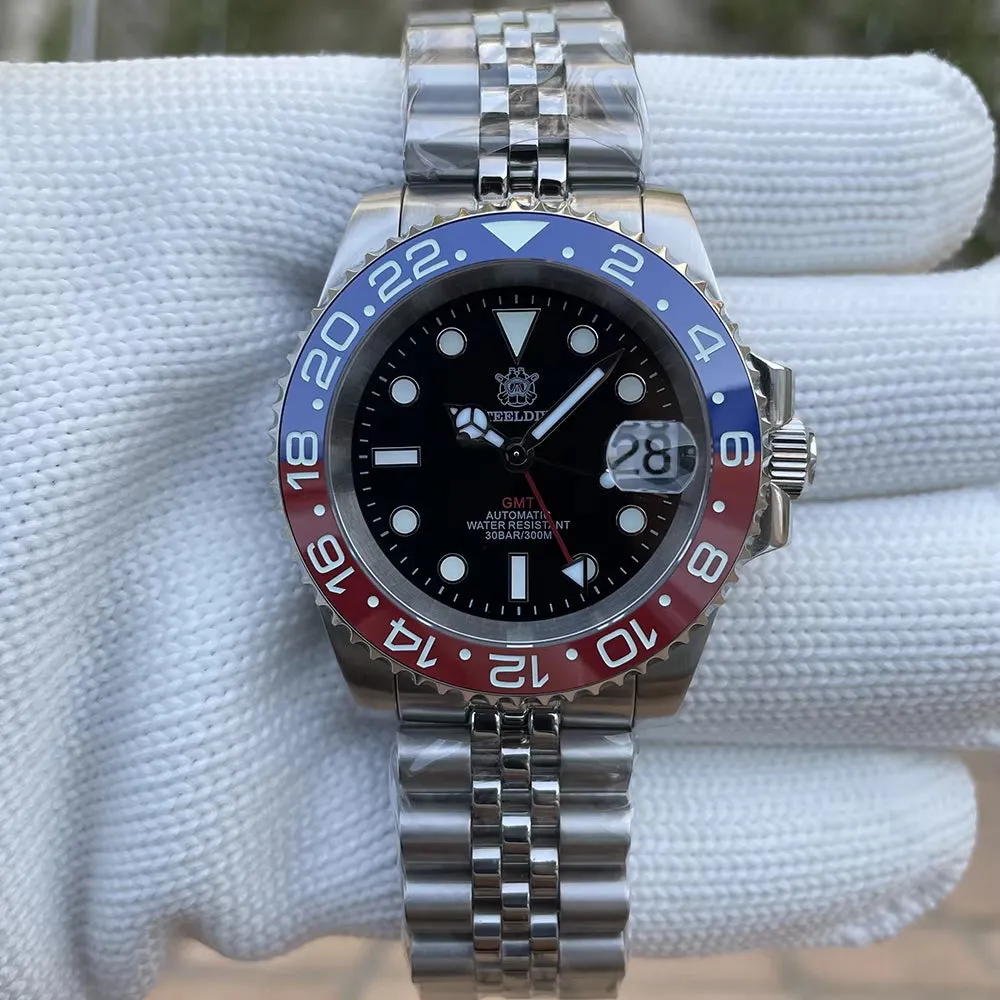 NH34 Movement New Watch 2023 Four Hands GMT  41MM SD1993 C3 Super Luminous 300M Waterproof Mens Dive Watch Reloj