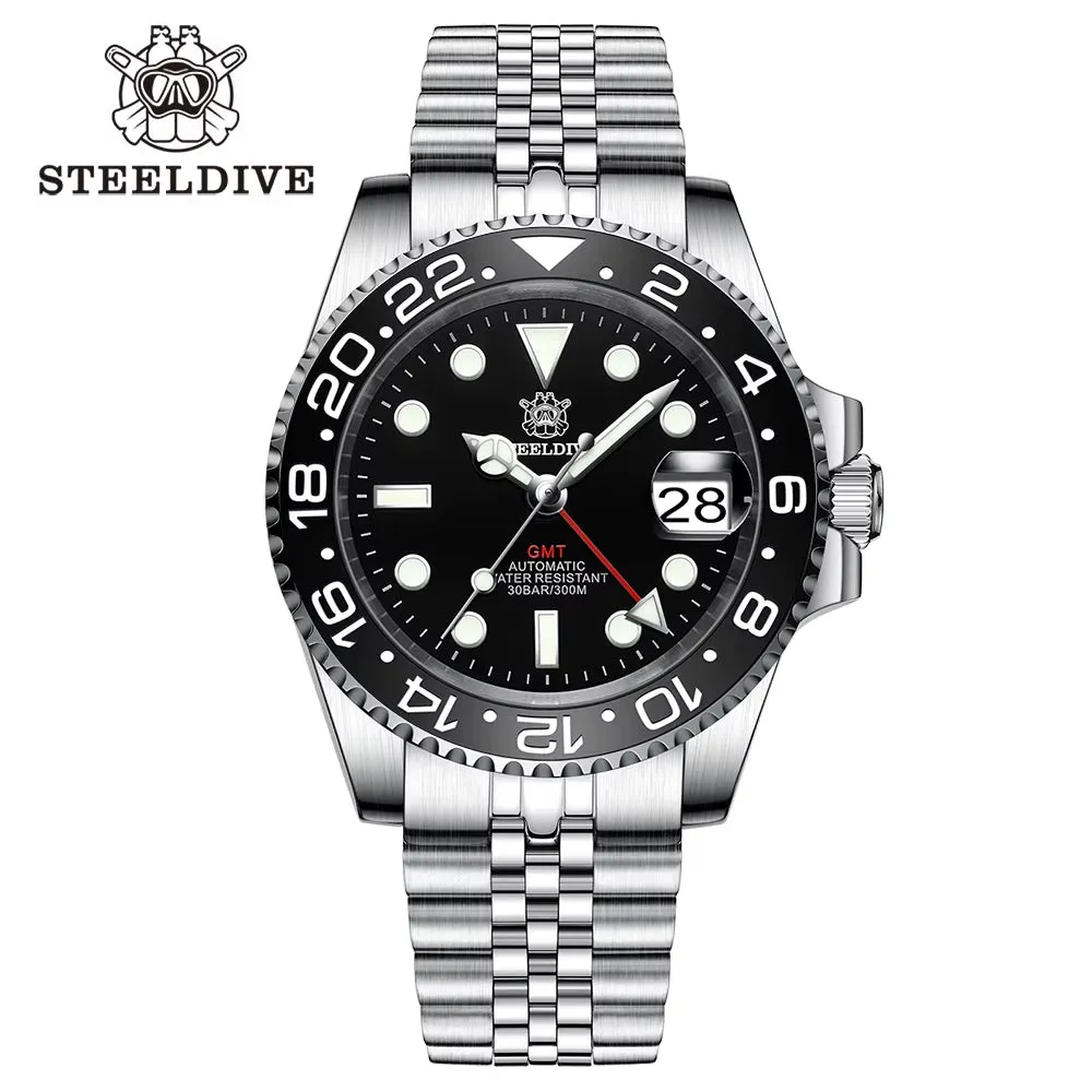 NH34 Movement New Watch 2023 Four Hands GMT  41MM SD1993 C3 Super Luminous 300M Waterproof Mens Dive Watch Reloj