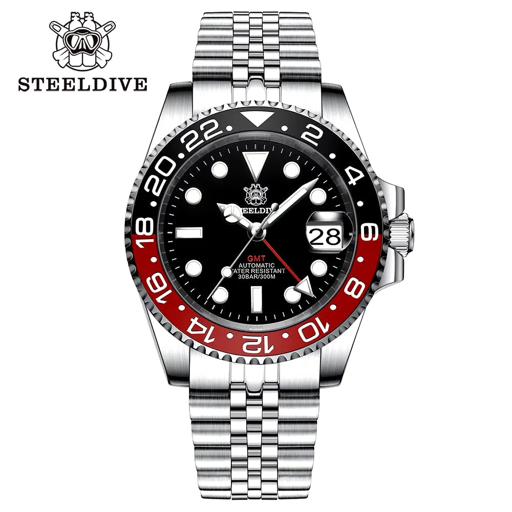 NH34 Movement New Watch 2023 Four Hands GMT  41MM SD1993 C3 Super Luminous 300M Waterproof Mens Dive Watch Reloj
