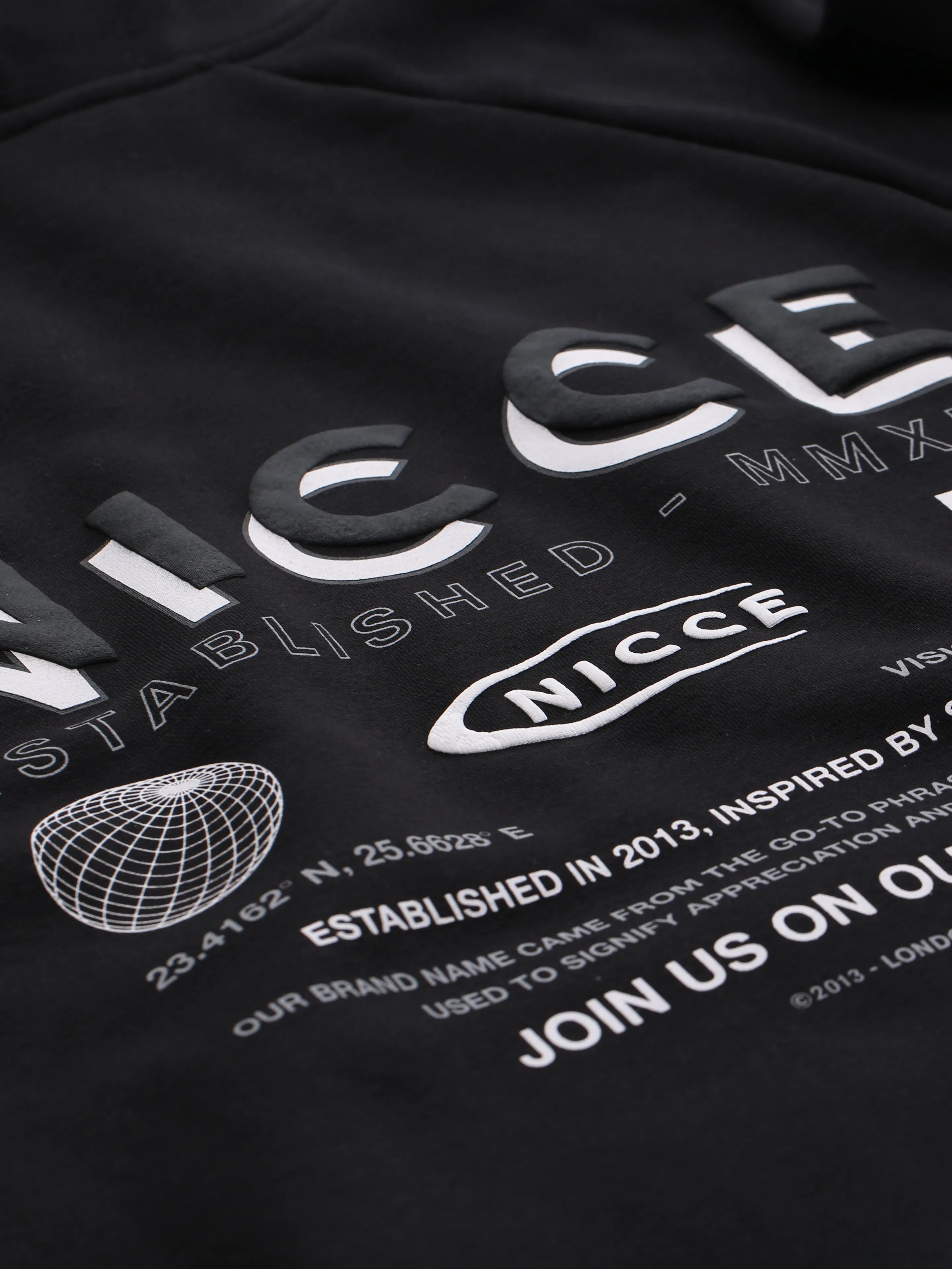 NICCE Mens Multi Logo Hoodie | Black