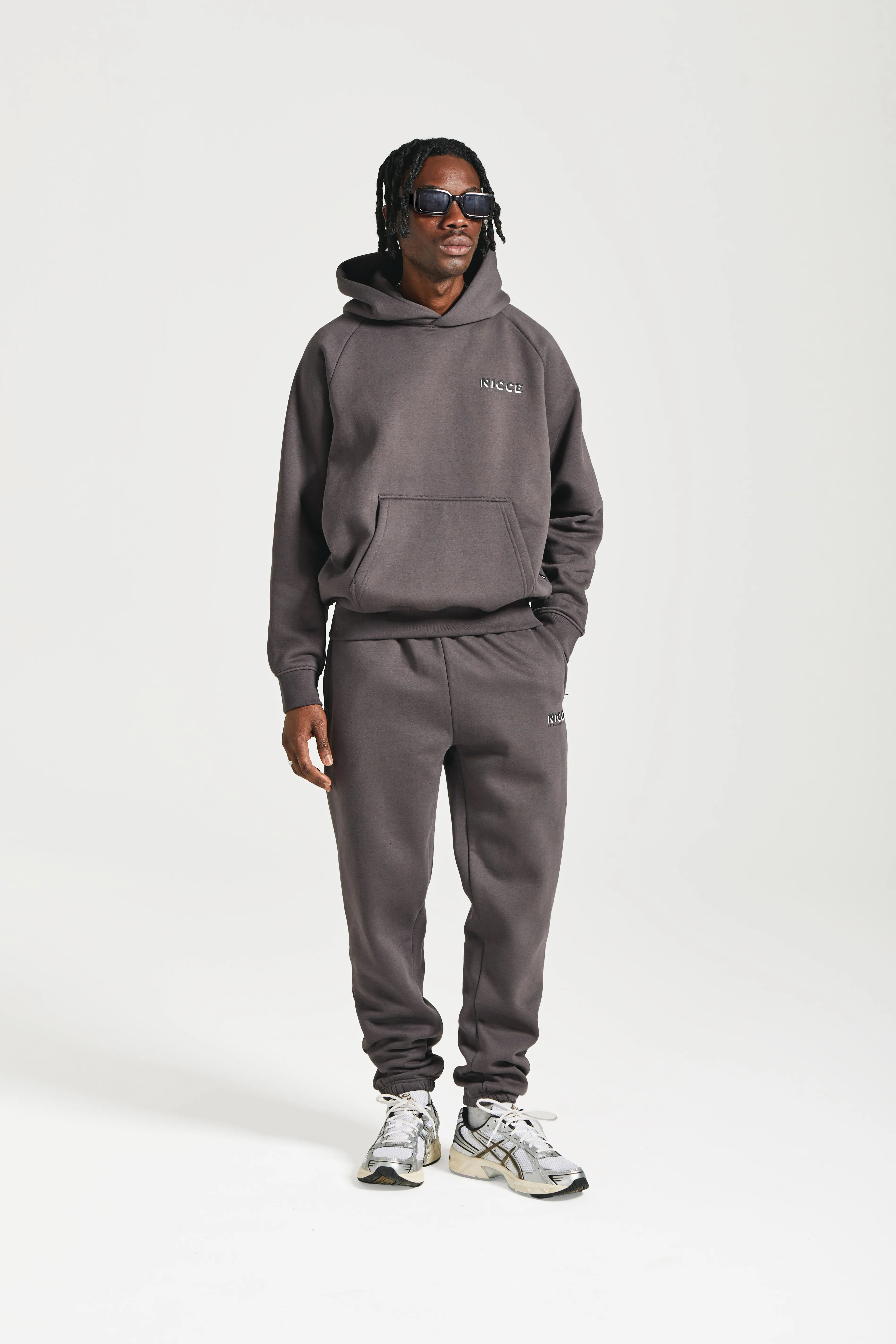 NICCE Mens Multi Logo Hoodie | Coal