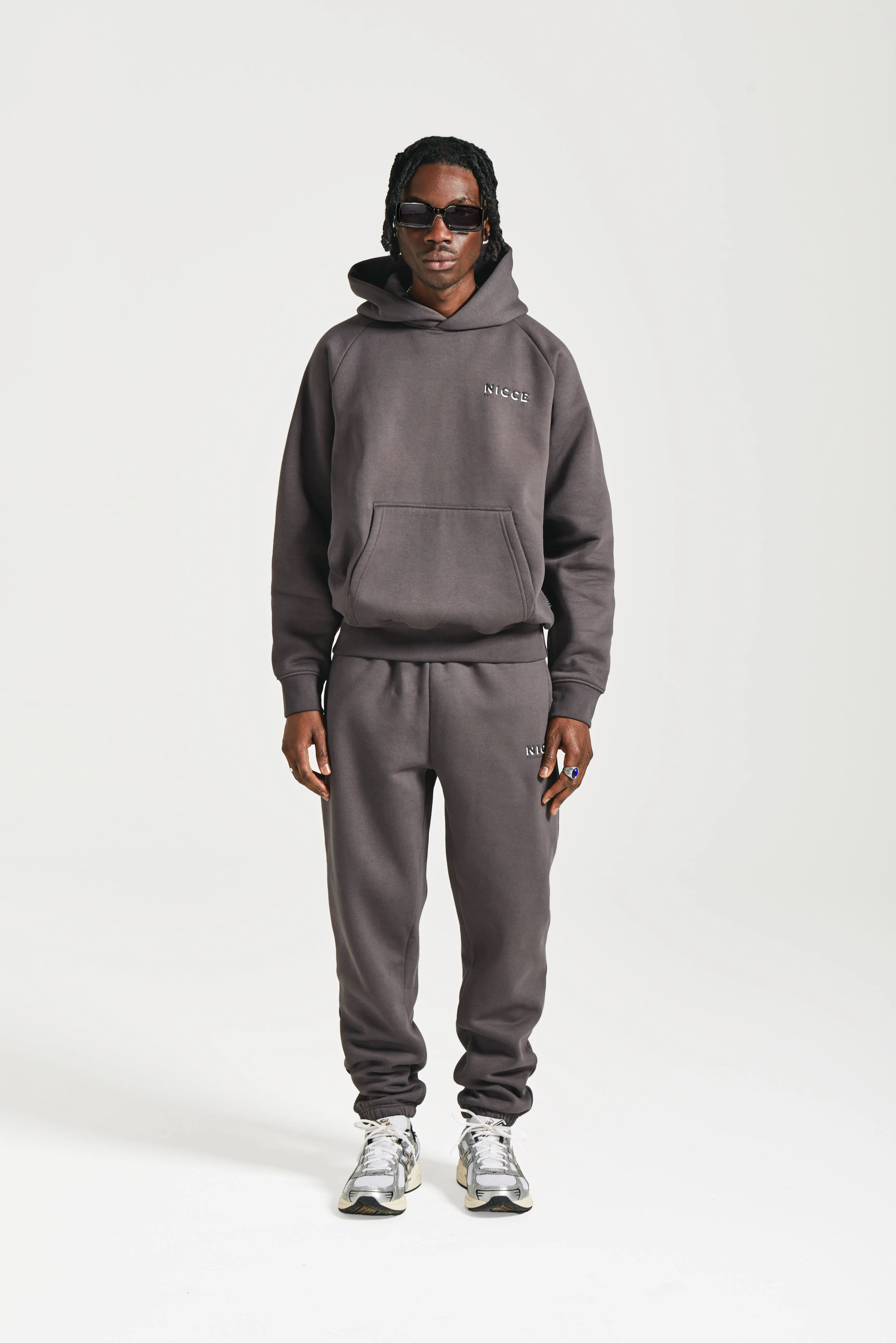 NICCE Mens Multi Logo Hoodie | Coal