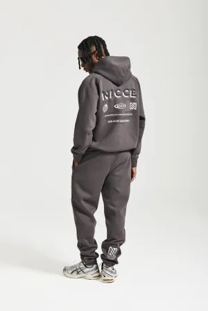 NICCE Mens Multi Logo Hoodie | Coal