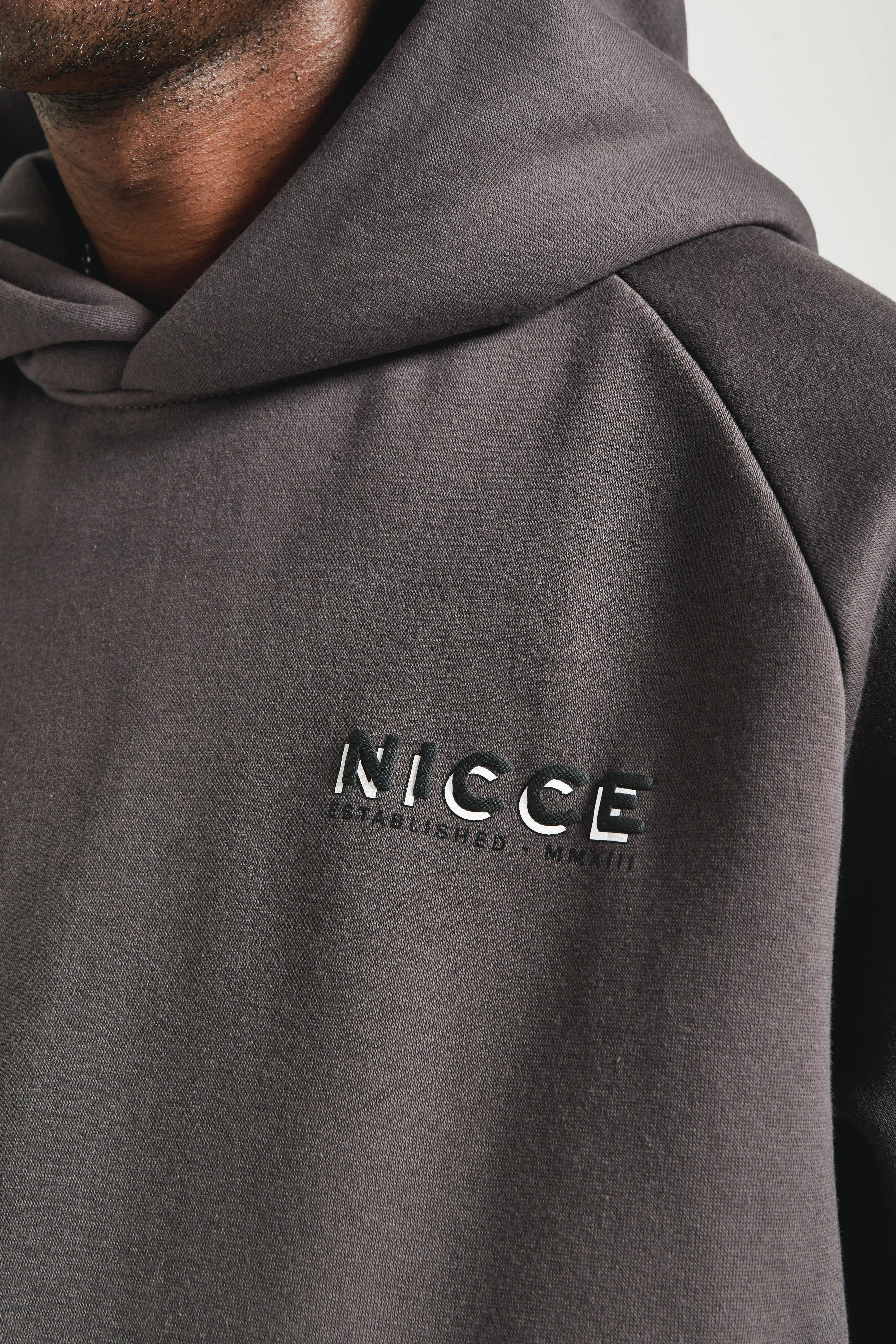 NICCE Mens Multi Logo Hoodie | Coal