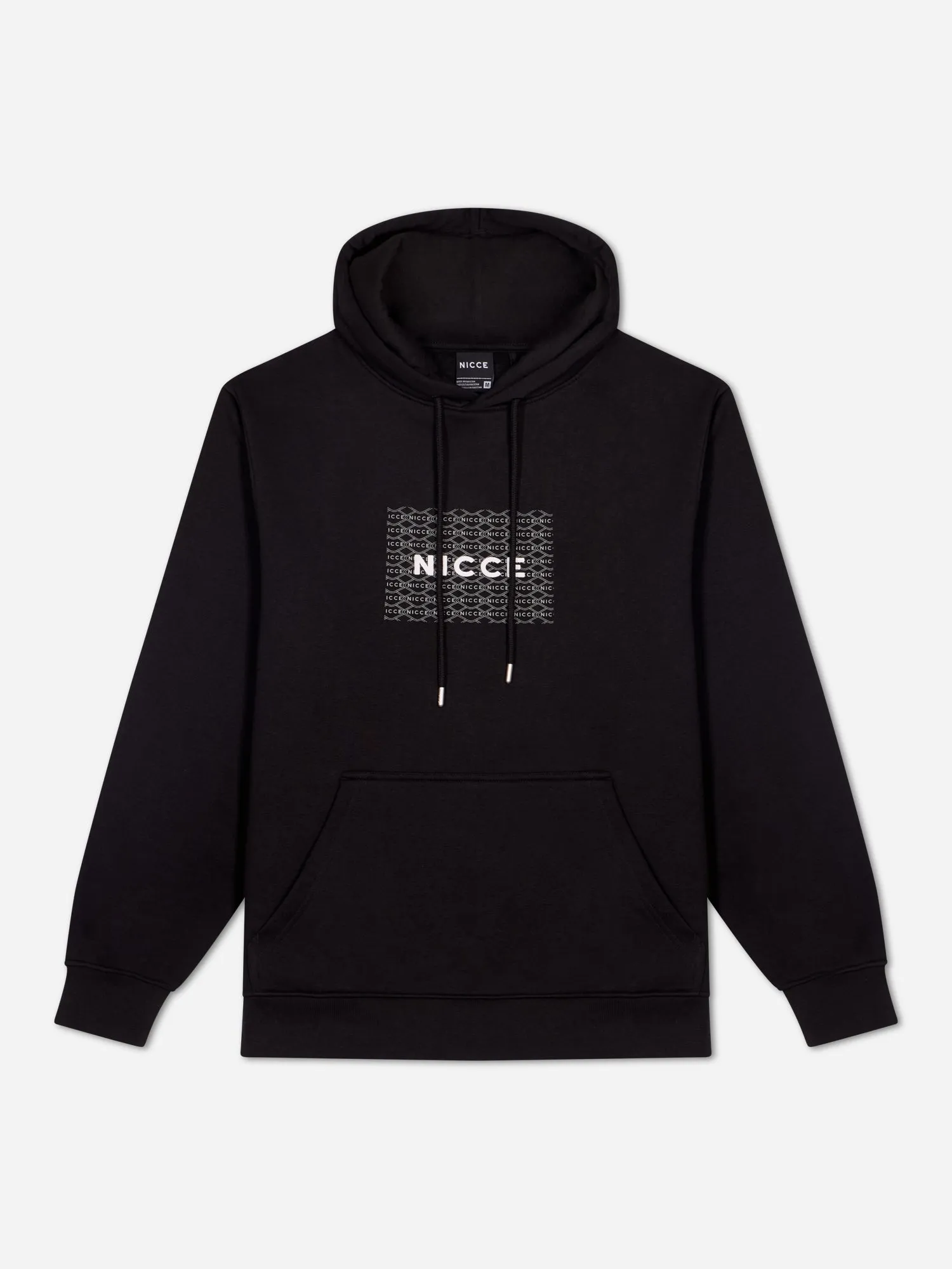 NICCE Mens Repeater Box Print Hoodie | Black