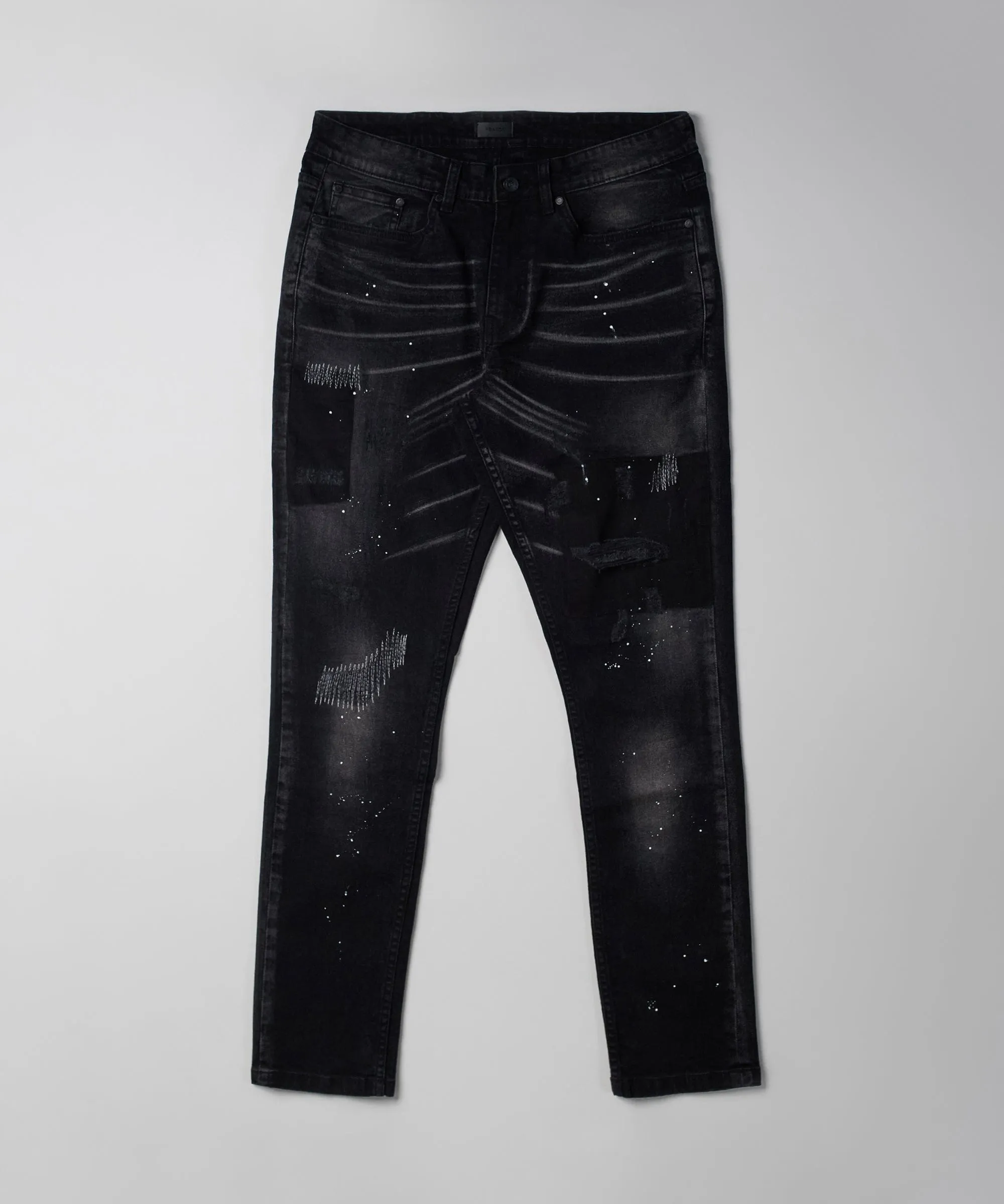 Nighthawk Ripped Detail Black Denim Jeans
